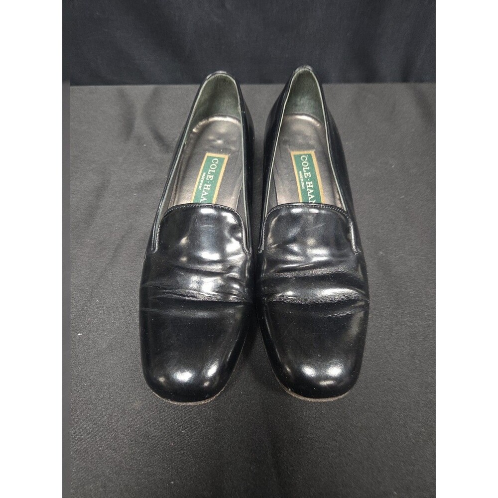 Cole Haan Black Leather Penny Loafers Size 6 B Italy Heel Women's F - Picture 2 of 7